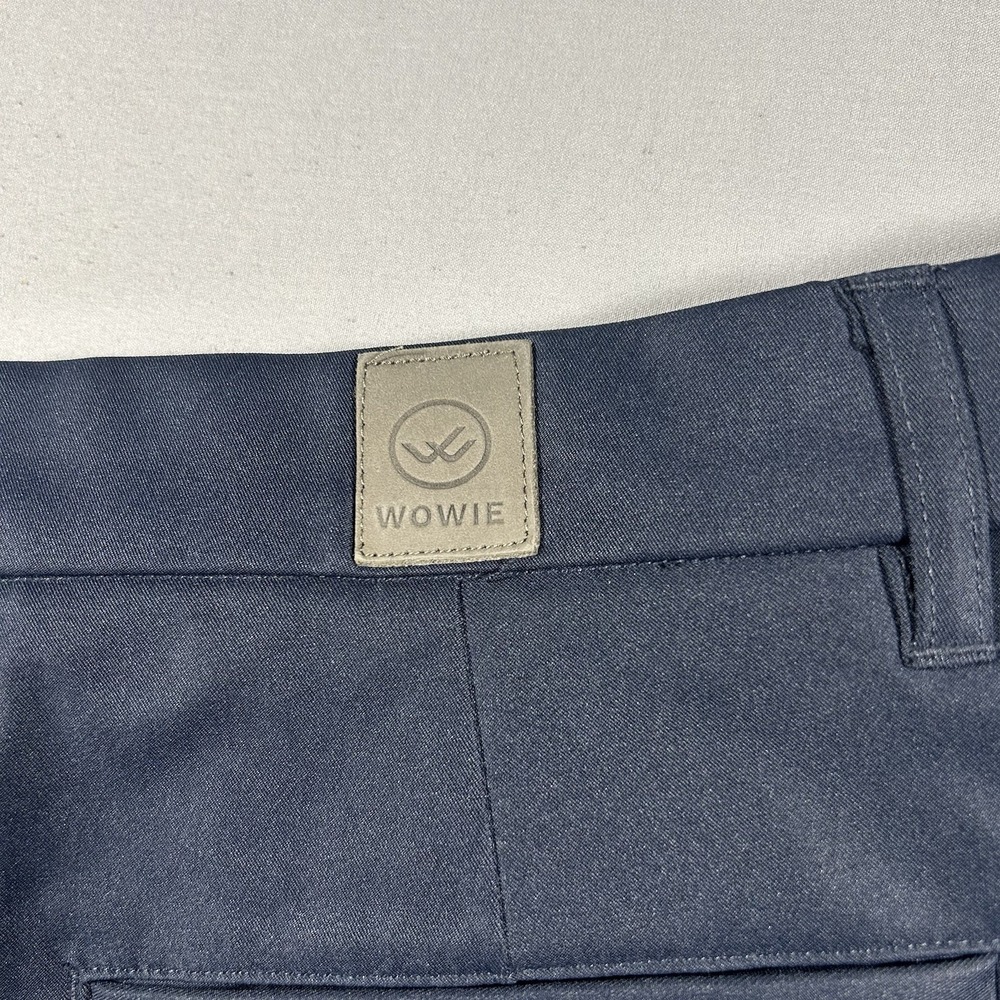 Wowie Pants Mens 36x32 Blue Stretch Chino Travel Tech Golf Performance Pants - Picture 9 of 12